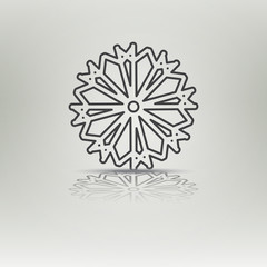 Snowflake vector icons with shadow