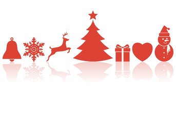 Christmas symbols, reflection