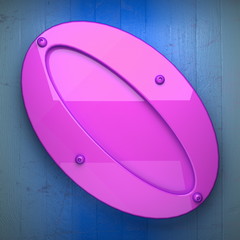 pink metal and blue wood background