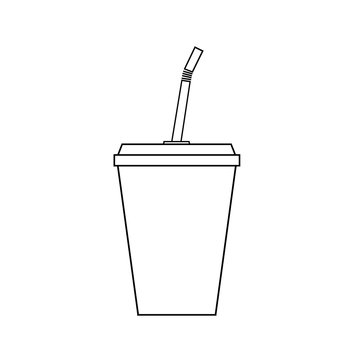 Soft Drink Cup, a hand drawn vector illustration of a soft drink cup.
