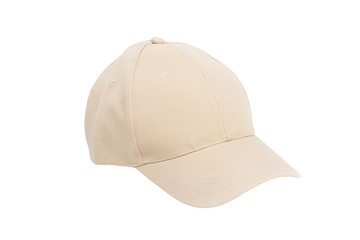 Cream Baseball Hat Isolated