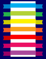 Fototapeta na wymiar Colored tape labels, labels for titles