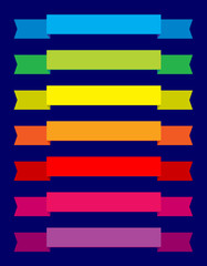 Colored tape labels, labels for titles