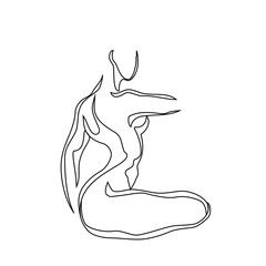 Art sketch of sitting beautiful young sexy woman