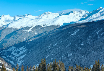 Winter mountain landscape. Kappl ski region, Austria.