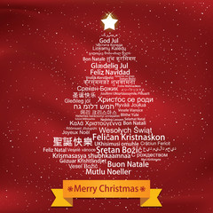 Merry Christmas Tag Cloud shaped as a Christmas tree