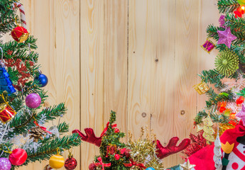 Fototapeta na wymiar christmas ornaments and vary of decoration