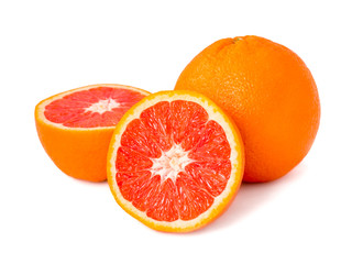 Red orange fruit isolated on white