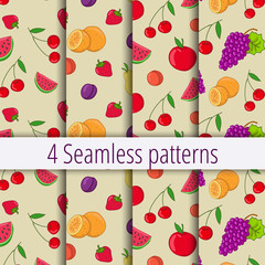 Seamless Patterns with fruits
