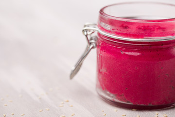 Natural diy homemade pink hummus