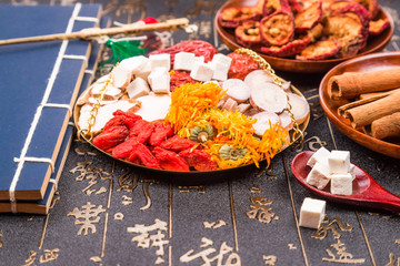 Sale of tea and spices isolated on white