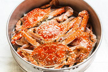 Steamed crab.