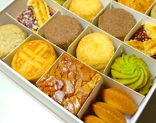 The close view of biscuits 