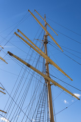 Mast of a fishing boat.