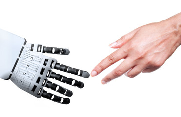 Robot human hand connection