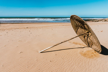 Fallen sun umbrella