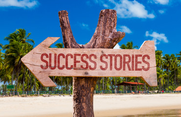 Success Stories arrow with beach background