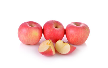 Red ripe apple on white background