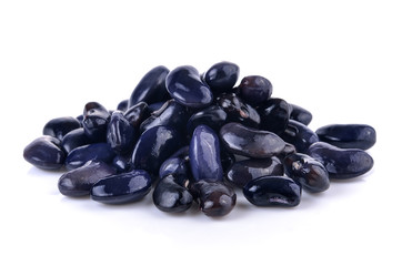 black beans on white background