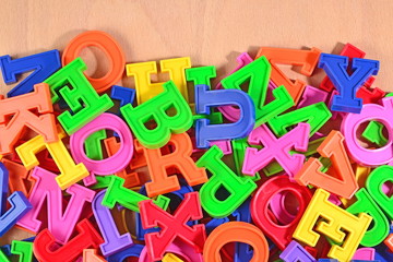 Colored plastic alphabet letters