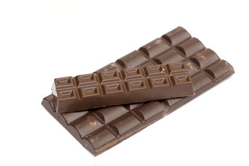 chocolate on the white background
