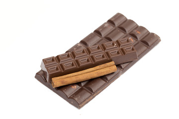 chocolate on the white background