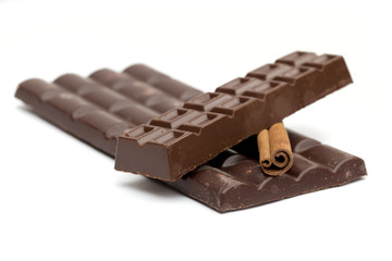 chocolate on the white background