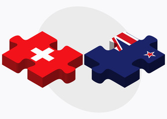 Switzerland and New Zealand Flags