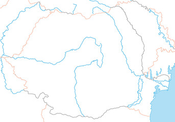 Rumänien in Weiß - Vektor