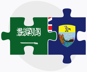 Saudi Arabia and Saint Helena Flags