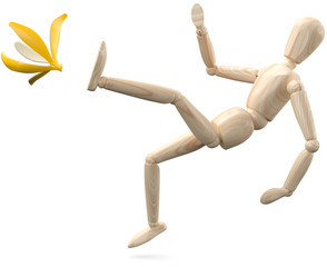 Holzfigur ausrutscher