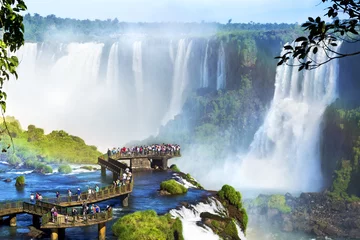 Wall murals Brasil Iguazu Falls, on the border of Argentina and Brazil