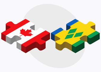 Canada and Saint Vincent and the Grenadines Flags