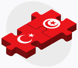 Turkey and Tunisia Flags
