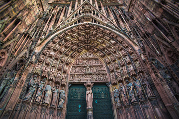 Cathedral of Our Lady of Strasbourg, Alsace, France - obrazy, fototapety, plakaty