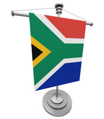 The flag South Africa on the flagpole