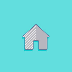 simple vector illustration with a house. home icon flat design