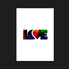 Flyer or Cover Design for Your Business with Colorful LOVE Label