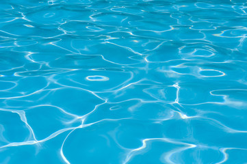 Detail rippled water surface in swimming pool