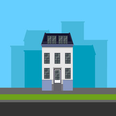 vector illustration of townhouse in flat polygonal style