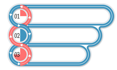 Obraz premium Three connected frames for your text and arrows