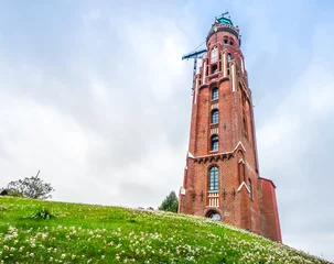 Photo sur Plexiglas Phare Famous old lighthouse in Havenwelten in hanseatic city Bremerhaven, Germany