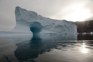 Fototapeta na wymiar Pierced Iceberg - Scoresby Sound - Greenland