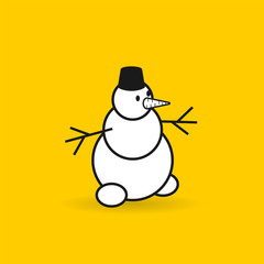 snowman color vector flat icon