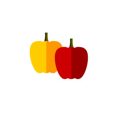 sweet pepper color vector flat icon vegetable
