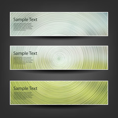 Set of Horizontal Banner Background Designs - Colors: Green, Blue, White
