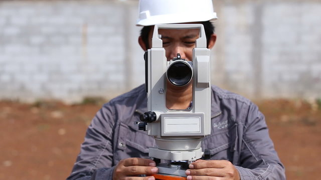 Engineers use tacheometer or theodolite for survey line columns for the construction of buildings