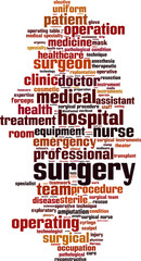 Surgery word cloud concept. Vector illustration