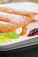 Sicilian cannoli at plate