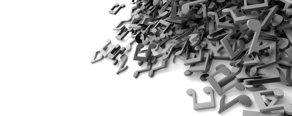 Musical notes background, 3d illustration